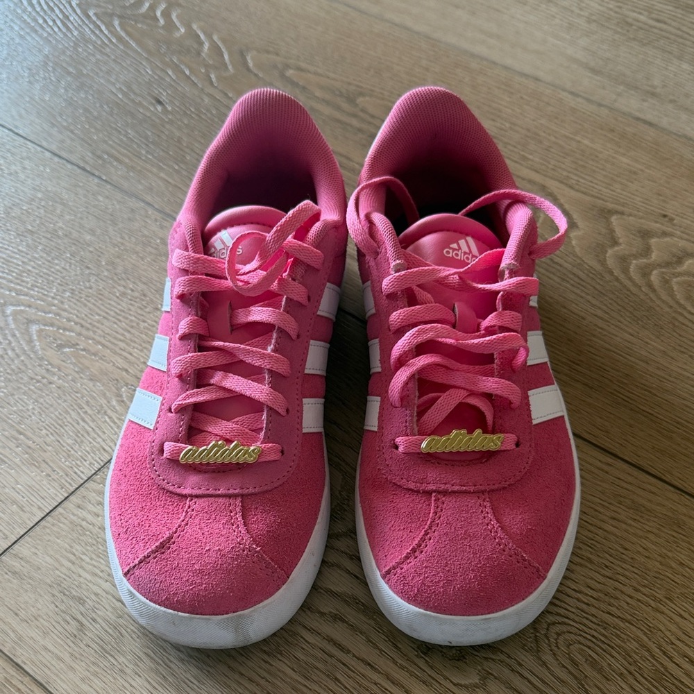 adidas Pink Kids Sneakers with White Stripes